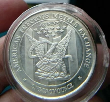 .999 Fine 1oz Silver American Precious Metal Exchange APMEX Round Art  #1885