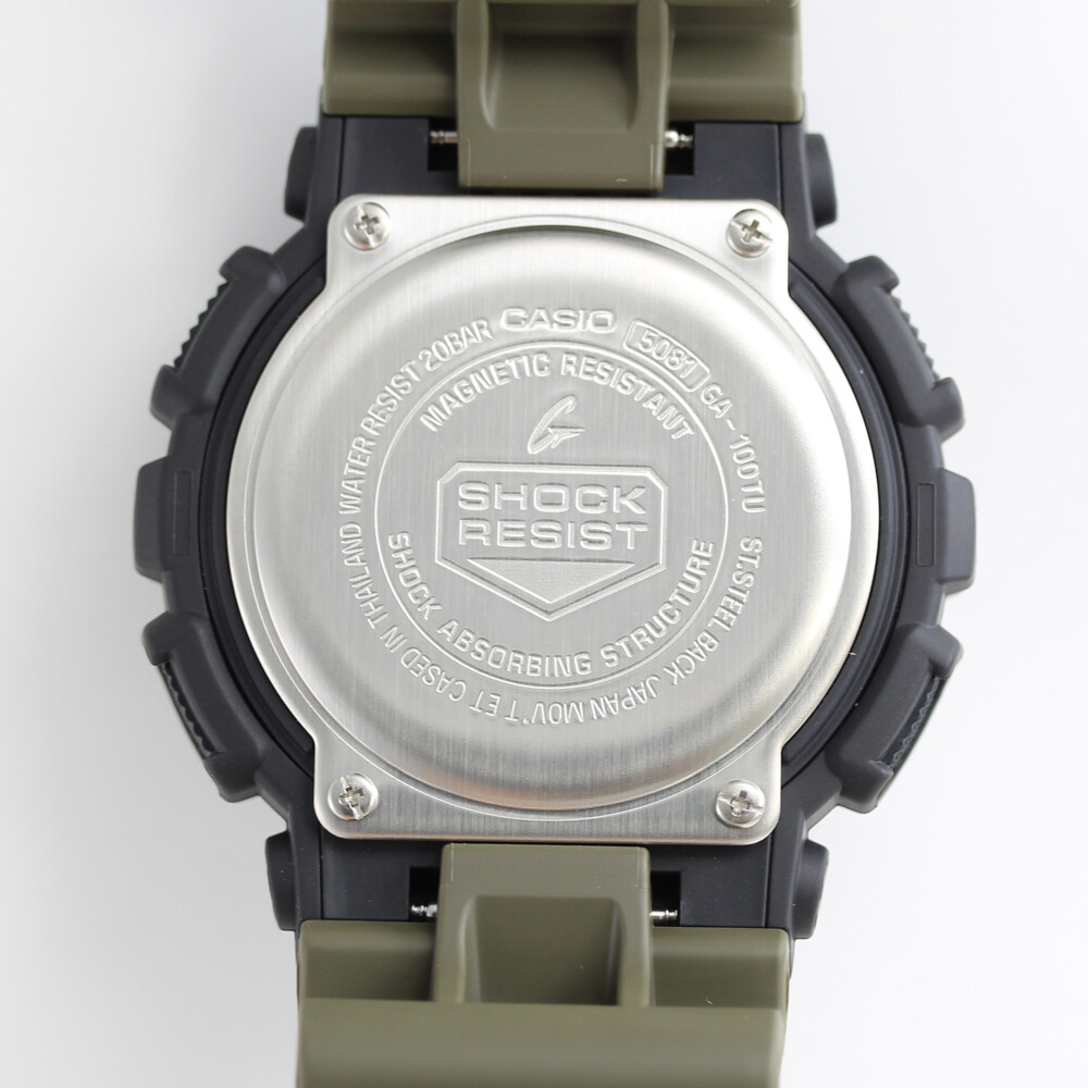 美品 CASIO G-SHOCK GA-100 オリーブグリーン Amazon.com: Casio G-Shock Utilitarian Black & Olive Green