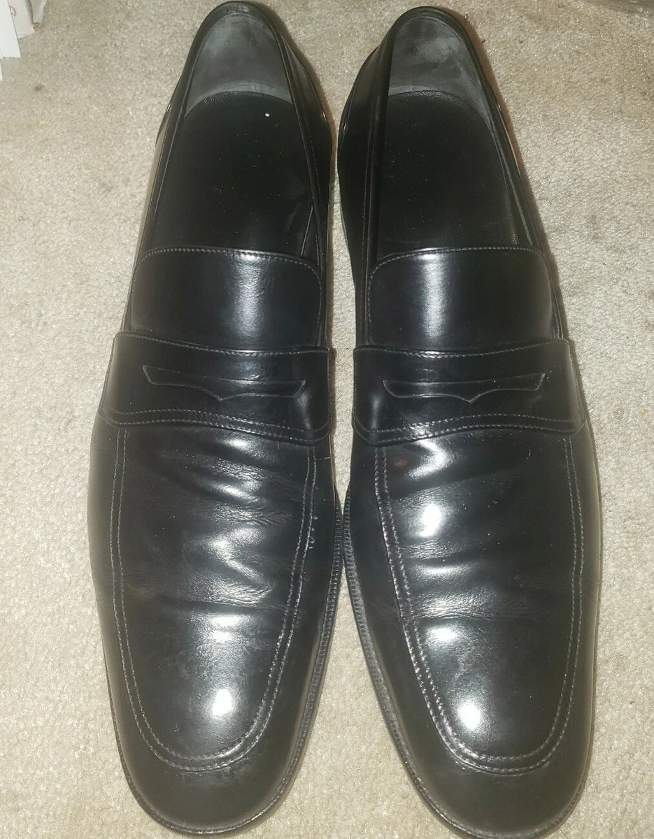 Men s SALVATORE FERRAGAMO Lionel Black Leather Penny Loafers