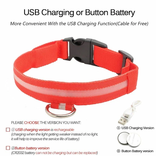 Collar LED de carga USB para perro antipérdida accidentes automovilísticos cachorros suministros de plomo - Imagen 5 de 11