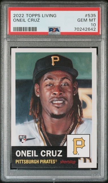 2022 Topps Living Set #535 Oneil Cruz RC Rookie PSA 10 Gem Mint