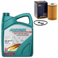 MotoröL Set 5W-30 Addinol 5 Liter + ÖLfilter SH 4049 P FüR Audi Seat Skoda VW