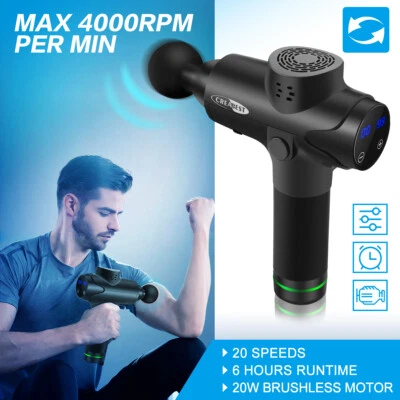 CREABEST 6 Testine + Pistola Massaggiante Elettrica LCD Massaggiatore Massaggiatore Muscolare