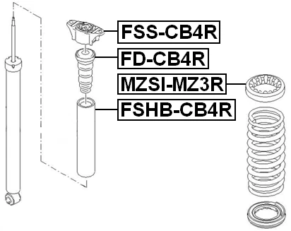 Parachoques trasero de resorte puntal amortiguador tope - Febest # FD-CB4R Foto 2 de 3