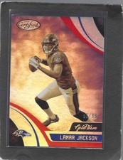LAMAR JACKSON 2018 CERTIFIED GOLD TEAM ROOKIE RED RC #D 96/99