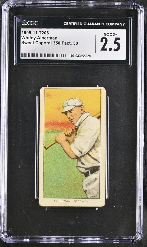 1909 T206  WHITEY ALPERMAN PIEDMONT 350 CGC 2.5: GOOD+   1228