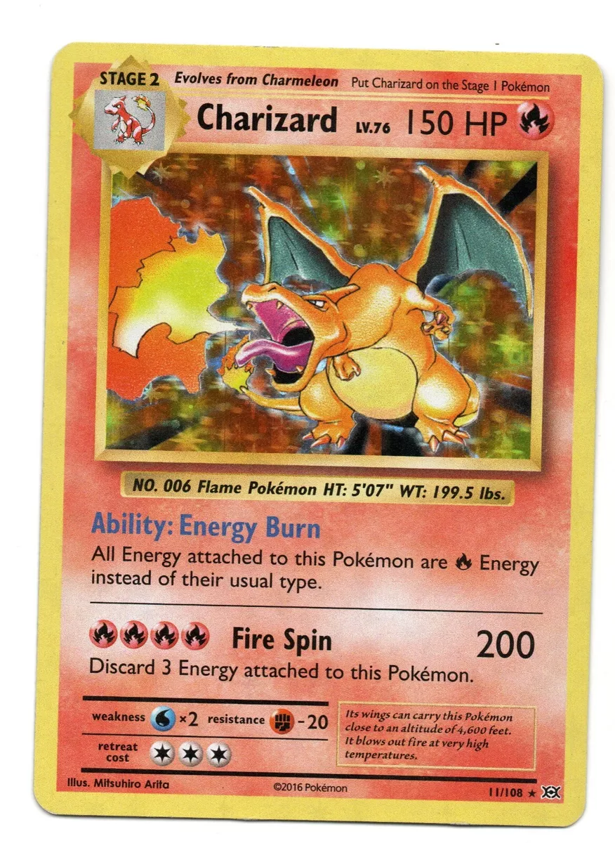 Charizard - XY Evolutions Set - 11/108 - Holo - Pokemon Card - Moderately  Played