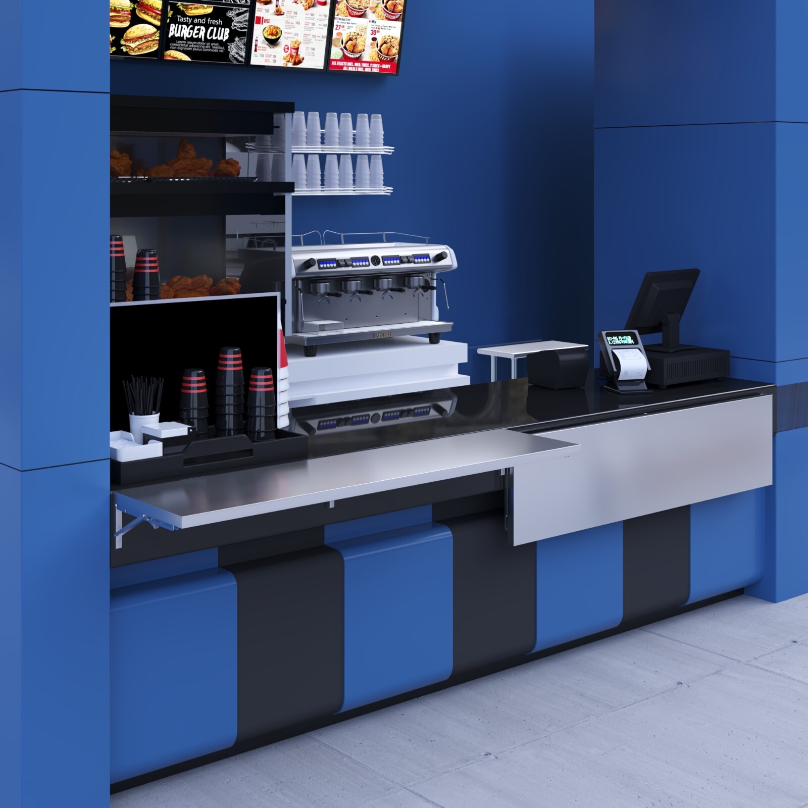 AmGood 18 in. x 72 in. Stainless Steel Folding Wall Shelf