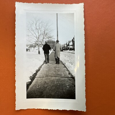 VINTAGE PHOTO 1940s men facing away from camera from behind back Original