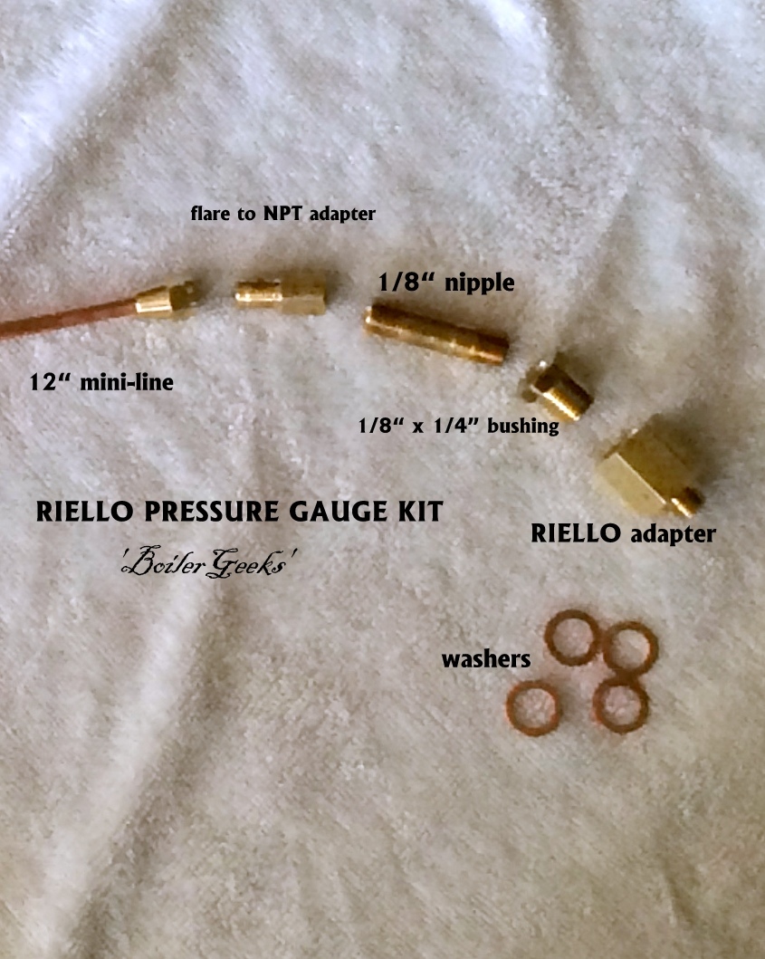 Riello Oil Burner Fuel Pressure Test Gauge with all adapters (NPT gauge) eBay