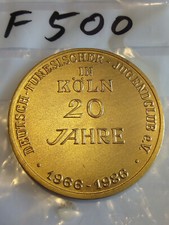 Medaille Deutsch Tunesischer Jugendclub Köln 20 Jahre 1986 golden 50mm (F500)