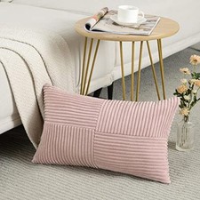 Lumbar Decorative Throw Pillow Covers 12x20 Inch for 20" x 12" Blush Pink