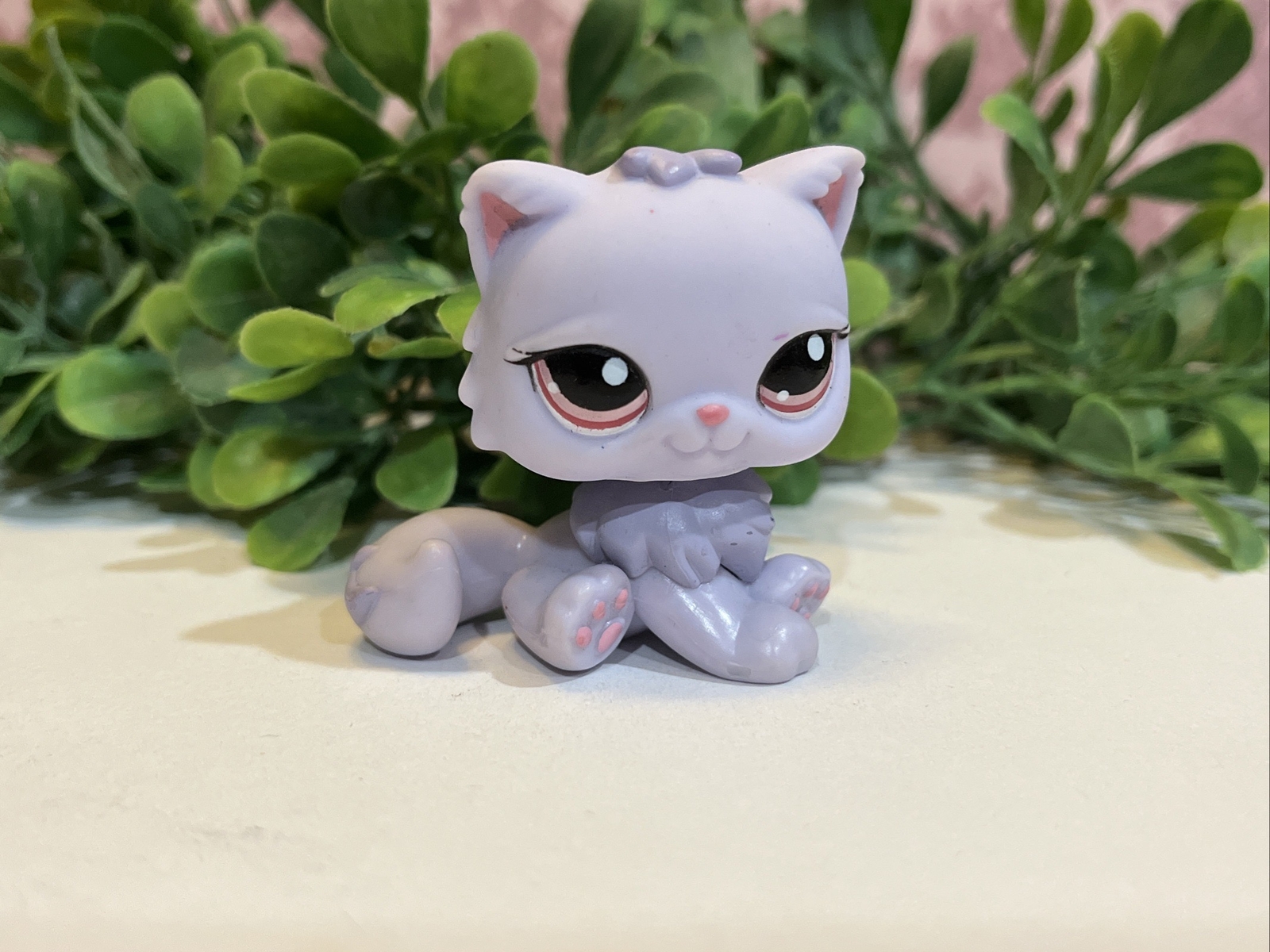 Littlest Pet Shop 1041 LPS Authentic Purple Lavender Persian Cat Pink