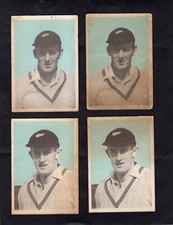 MASTER VENDING CRICKET CARDS NEW ZEALAND 1958 x4