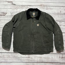 Carhartt Jacket Moss Green Full Swing Armstrong Work Distressed Men s Size XL