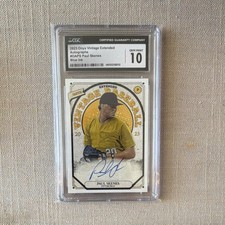 Paul Skenes Auto 2023 Onyx Vintage Extended Blue Ink CGC 10 Pittsburgh