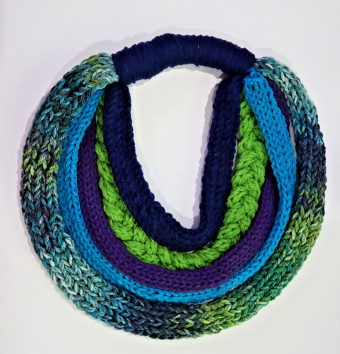 Knit Infinity Scarf Circle Loop Cowl Neck Warmer Necklace One of a Kind ...