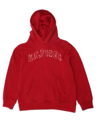 Tommy Hilfiger Jungen Grafik Hoodie Pullover 6-7 Jahre Small Rot Baumwolle AL16