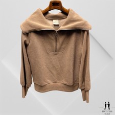 Varley Womens Vine Half Zip Pullover Sweatshirt Sz XS Ottoman Beige Nude