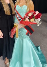 Teal Prom Pageant Formal Ball Gown Long Dress