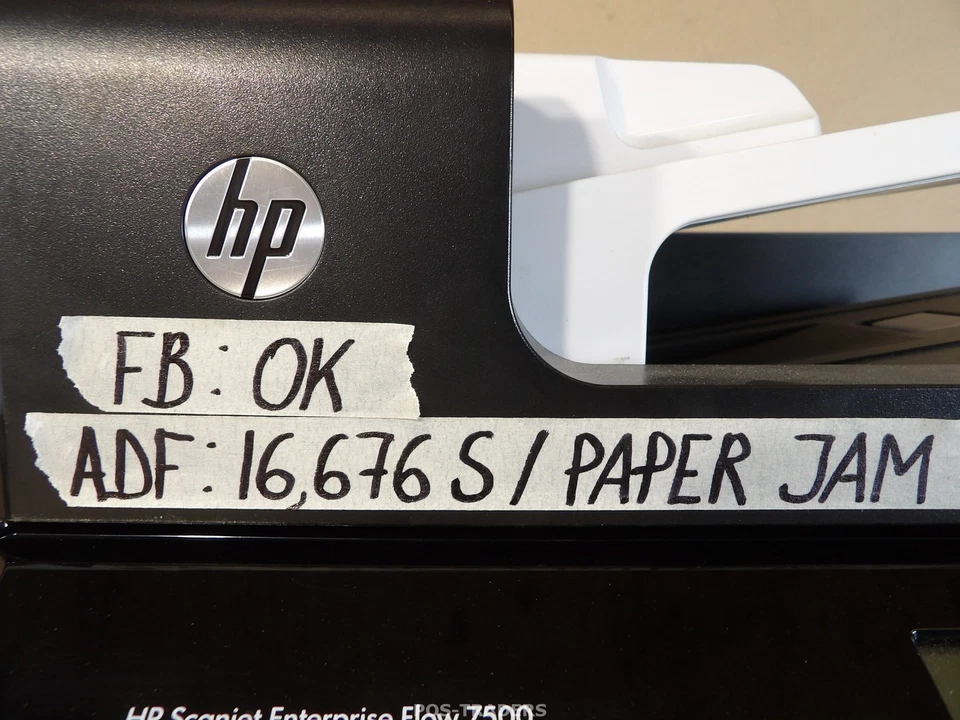 HP Scanjet Enterprise Flow 7500 Scanner - ADF: 16,676 S / PAPER JAM - FB: OK - Bild 2 von 4