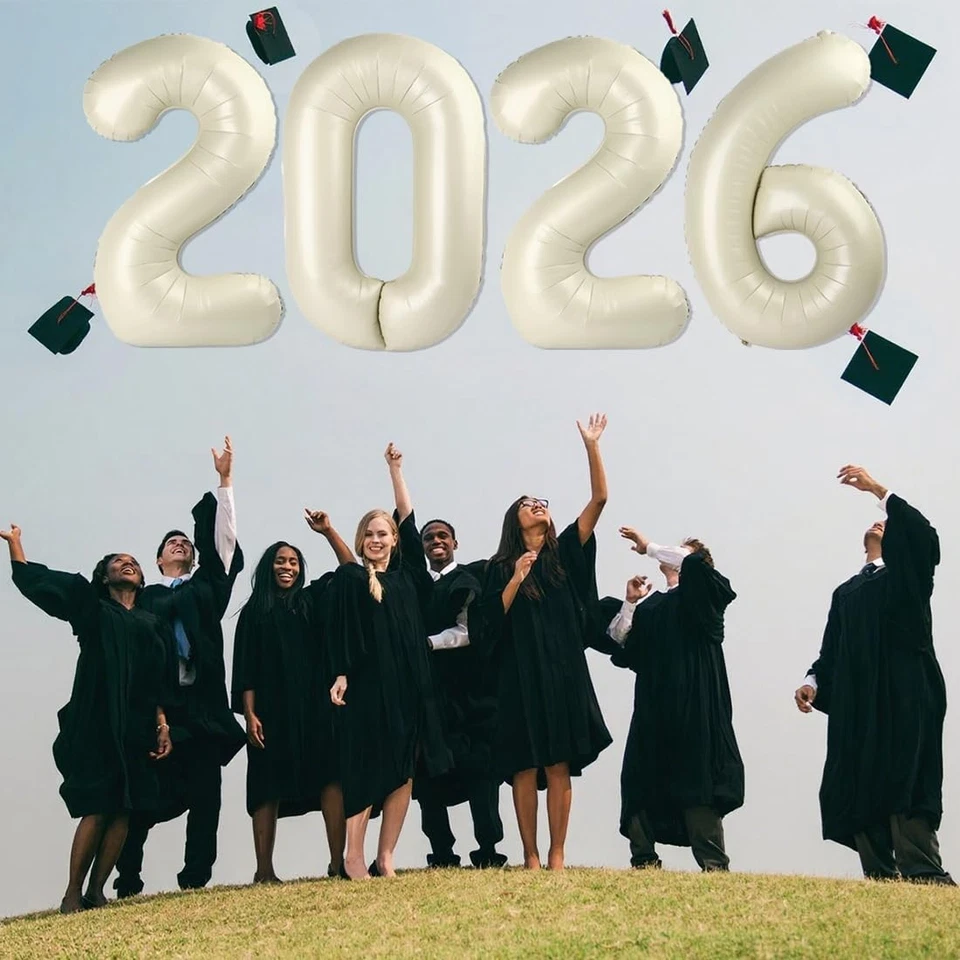 Globos número 40 pulgadas blanco crema 2026 para Año Nuevo, graduación, cumpleaños Foto 4 de 4