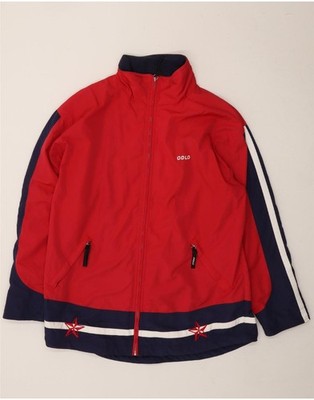 ODLO Mens Windbreaker Jacket UK 40 Large Red Colourblock BA10