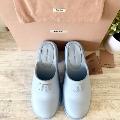 New Miu Miu Soft Mules Blue Size 40, US 10 | eBay