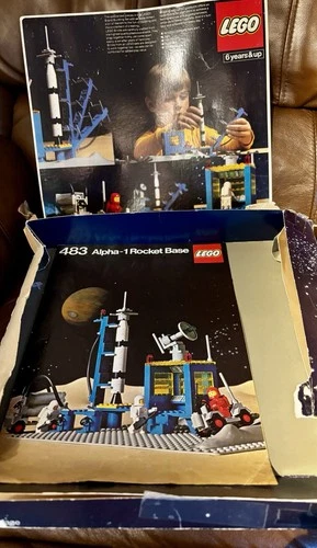 Space Lego 483 Alpha 1 Rocket Base Complete W/instructions