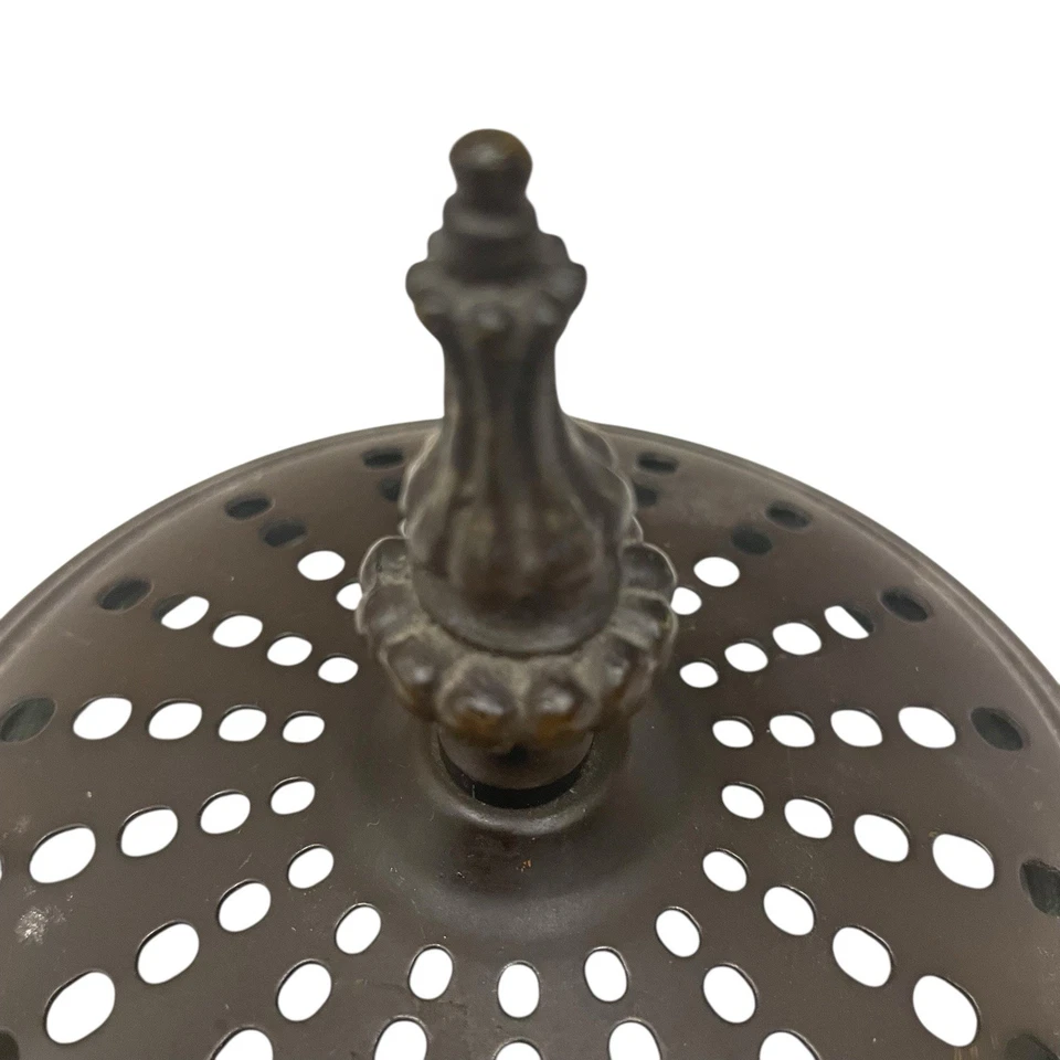 Pantalla de lámpara de latón estampada vintage GLS Alemania tapa térmica estilo Tiffany Foto 3 de 4