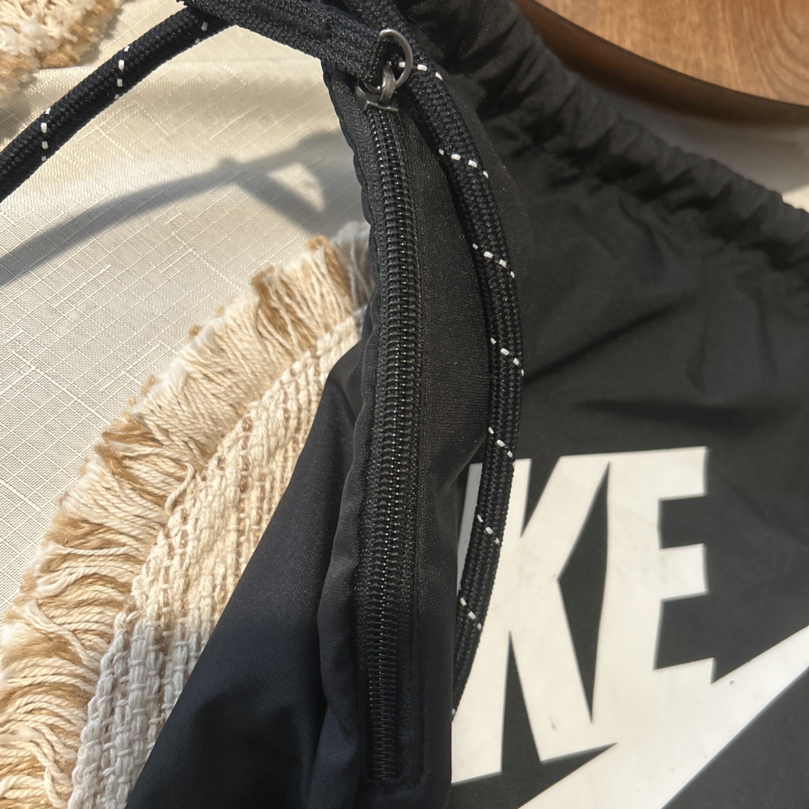 NIKE Black Drawstring Backpack/String Bag (with S… - image 4