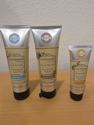 A La Maison Hand Body Lotion 8 oz Sweet Almond Fresh Sea Salt 1.7Oz Honeysuckle 