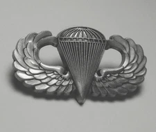 Army Paratrooper Basic Jump Airborne Wings Pewter 1.5 inches US USA