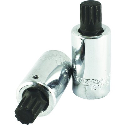 Spline Bit Stecknuss M14 1/2'' Antrieb 55 mm Länge Dreizack T130714 - Chrom Vanadium