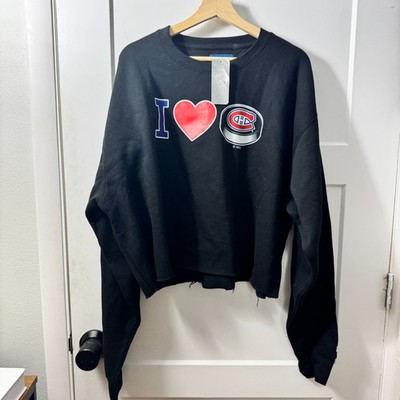 NWT Blue 84 NHL XL I Love Canadiens Hockey Montreal Sweater