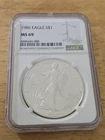 1986 $1 American Silver Eagle Coin 1 Oz .999 US NGC MS69 Bullion First Year