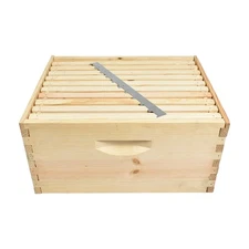 GL-1BK-TK2 Beekeeping Beehive Brood Complete Kit with Frames Foundations, Spacer