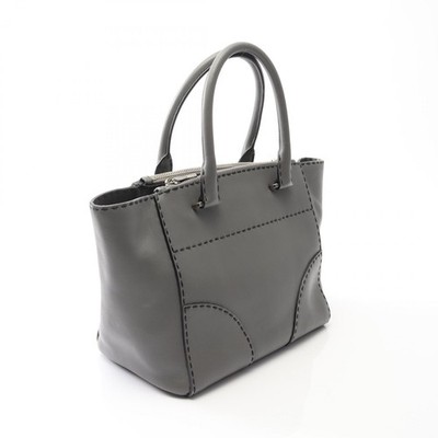 PRADA CITY CALF Shoulder Tote Handbag B2861K leather Gray