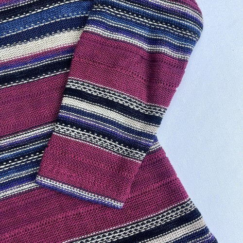 Lauren Ralph Lauren Sweater Womens Size XS Linen Red / Blue Striped Top / Blouse - Picture 4 of 5