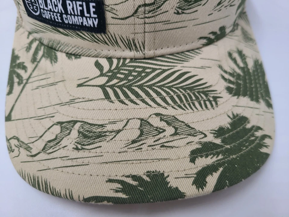 Black Rifle Coffee Company Floral Palm Trees Mesh Trucker Snapback Hat Cap BRCC - Image 3 of 4