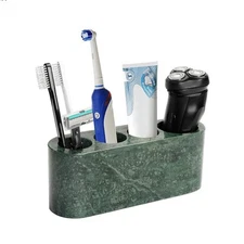 Koville Luxury Marble Toothbrush Holder Natrual Stone Indian Green