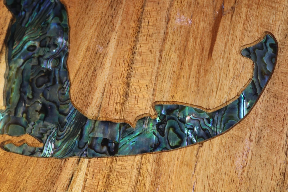 Madera personalizada y flujo 12 pulgadas Lazy Susan única incrustación de madera y abulón Foto 2 de 4