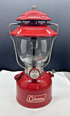 #ad Vintage Red Colman 200A Single Mantle Camping Lantern Made In The USA $105.98