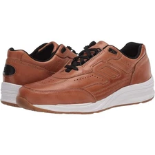 SAS Mens Journey Lux Leather Sneakers US 10.5 Narrow Brown White Lace Up NIB