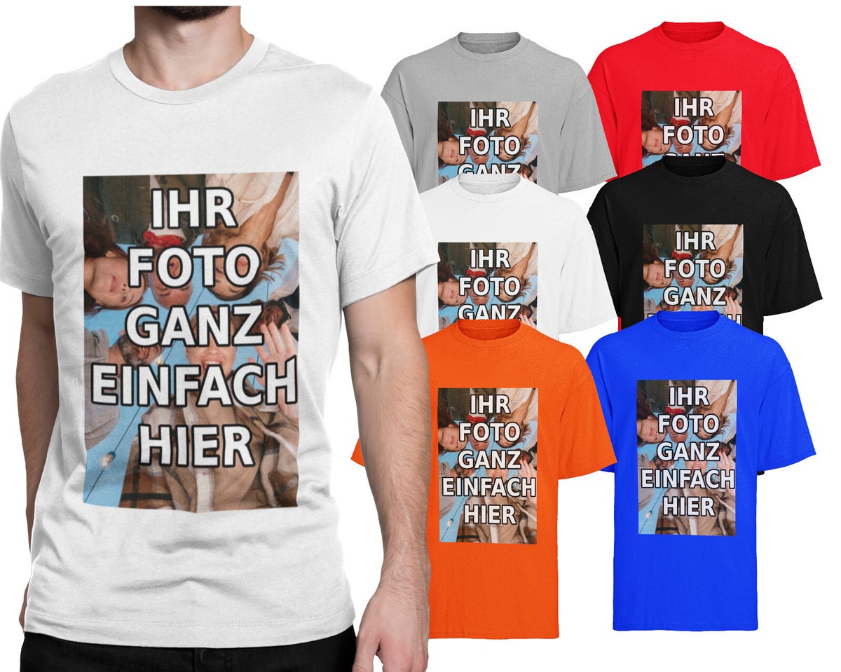 Geburtstag Erinnerung Bild Foto Gestalte Herren T-Shirt Bio-Baumwolle S-XXXL