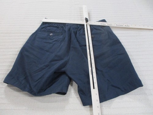 Roundtree Yorke Mens Shorts 34 Blue Chino Pleated Zip Pockets Button Cotton - Picture 7 of 10