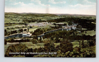 POSTCARD CONNECTICUT VALLEY & OLCOTT VERMONT NORTH FROM BALD HILL