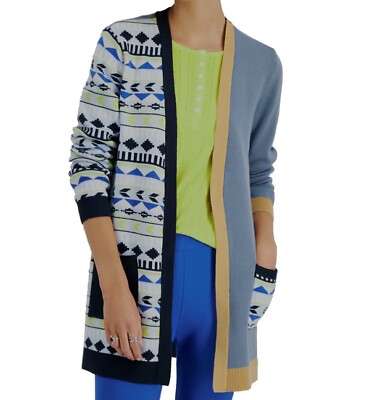 Style & Co Petite Mixed-Media Cardigan BLUES PP