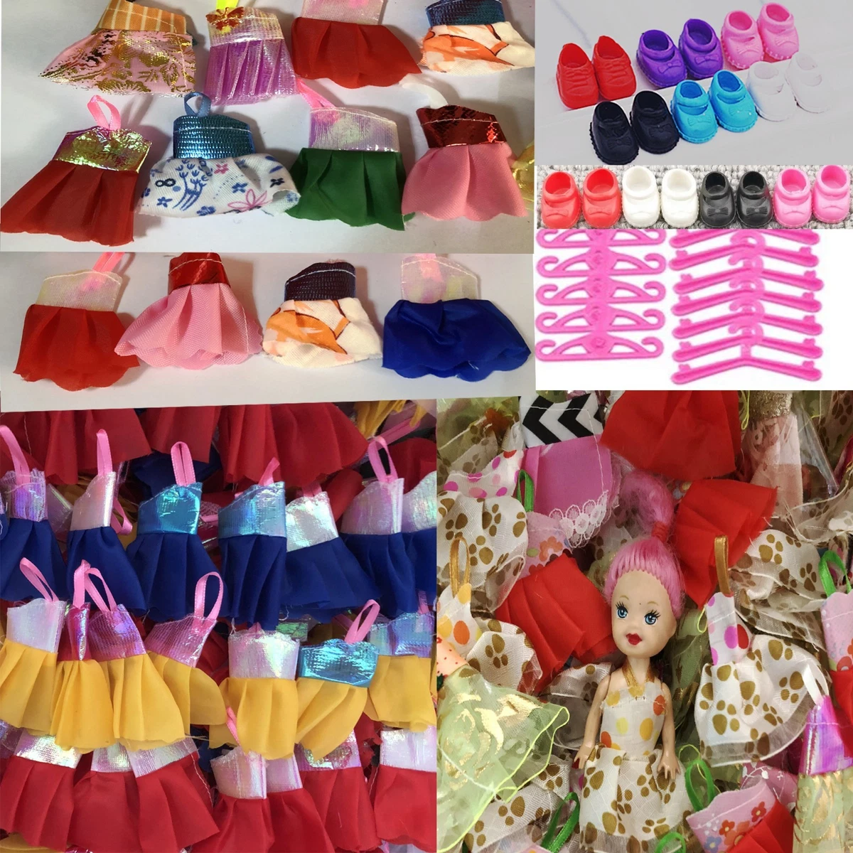 new 30 PCS 10 Clothes 10 P Shoes 10 hangers for Kelly Dolls