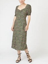 J Crew AO898 NWT Woman's Size 4 Colorful Feminine Smocked Sleeve Midi Dress